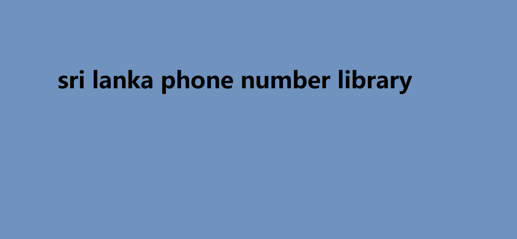 sri lanka phone number library