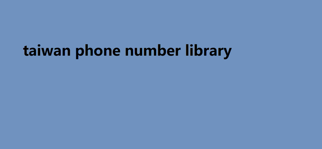 taiwan phone number library