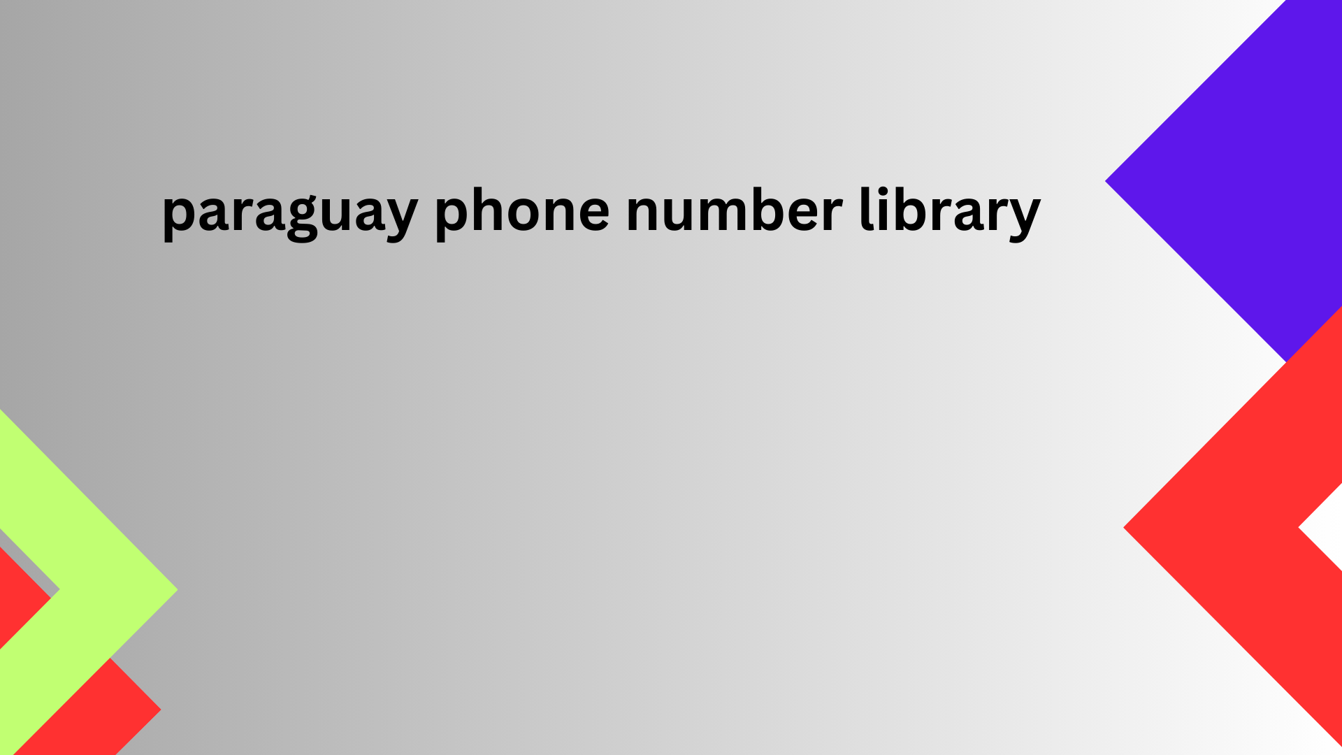 paraguay phone number library