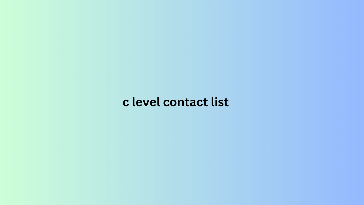 c level contact list