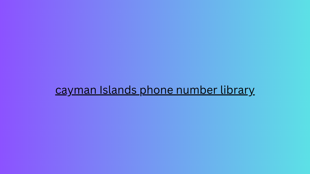 cayman Islands phone number library